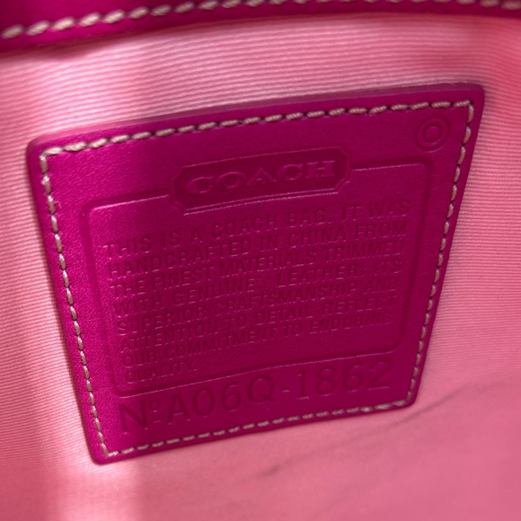 Coach Pink and White zebra gallery tote - Picture 4 of 9